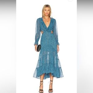 Amelia Dress in Cerulean Ditzy